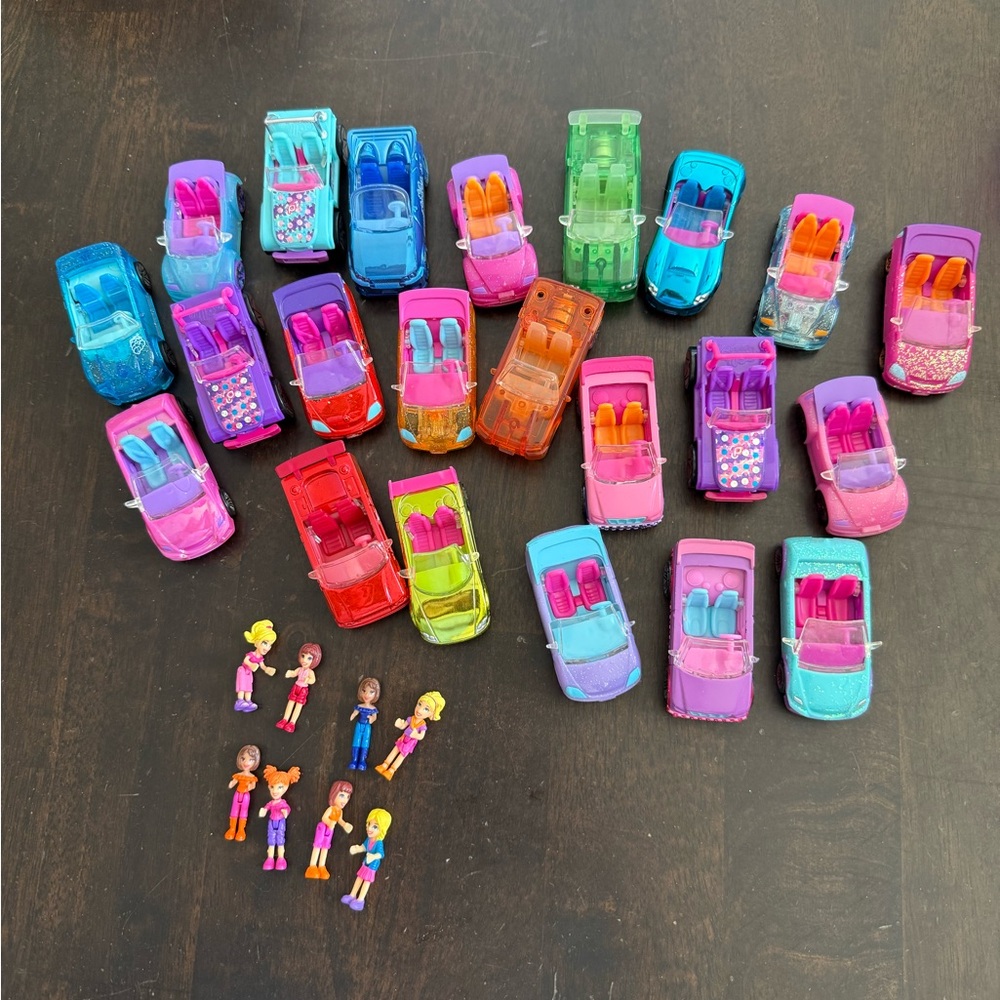 vintage Polly Pocket Polly Wheels cars and micro dolls
